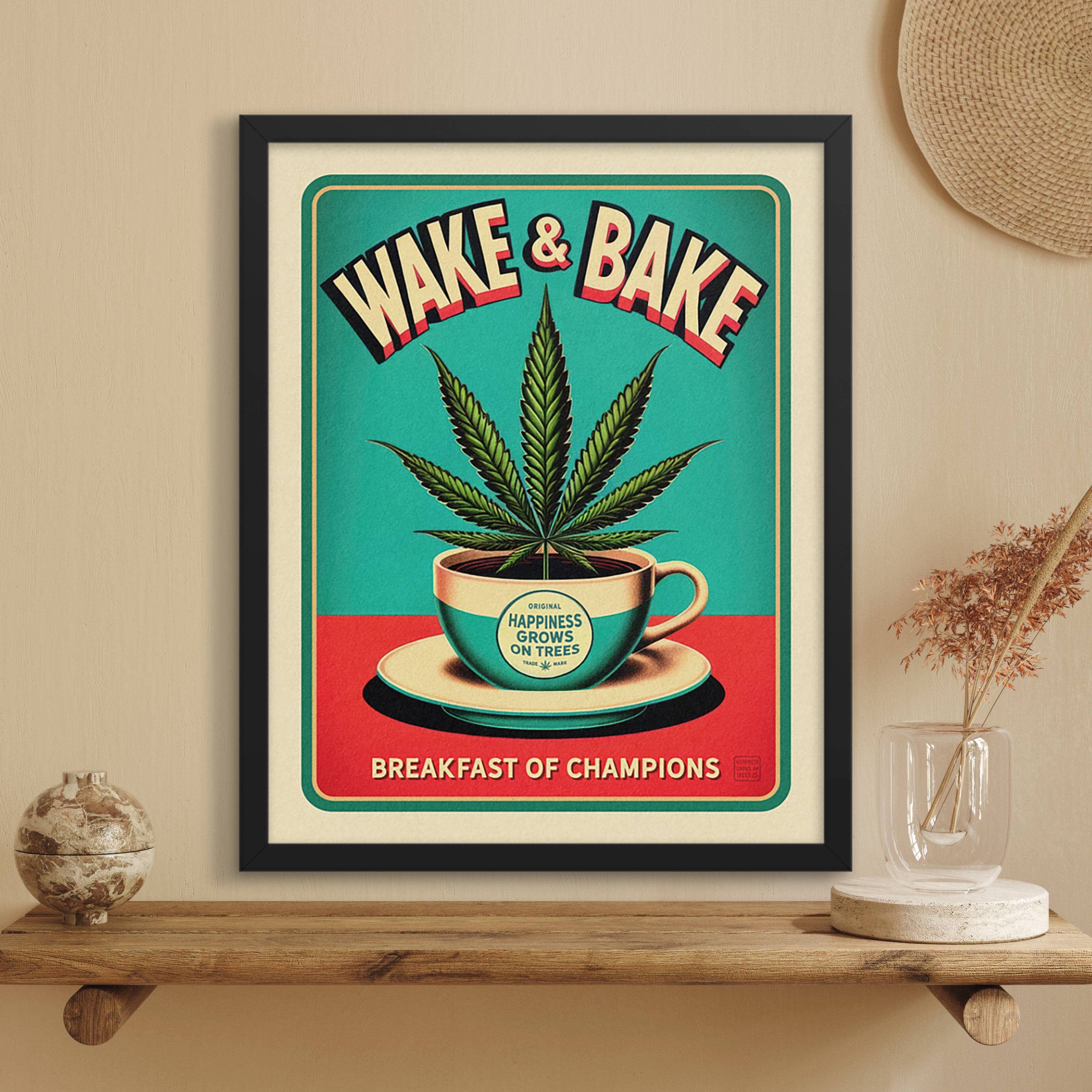 Wake & Bake Vintage Style Art Print