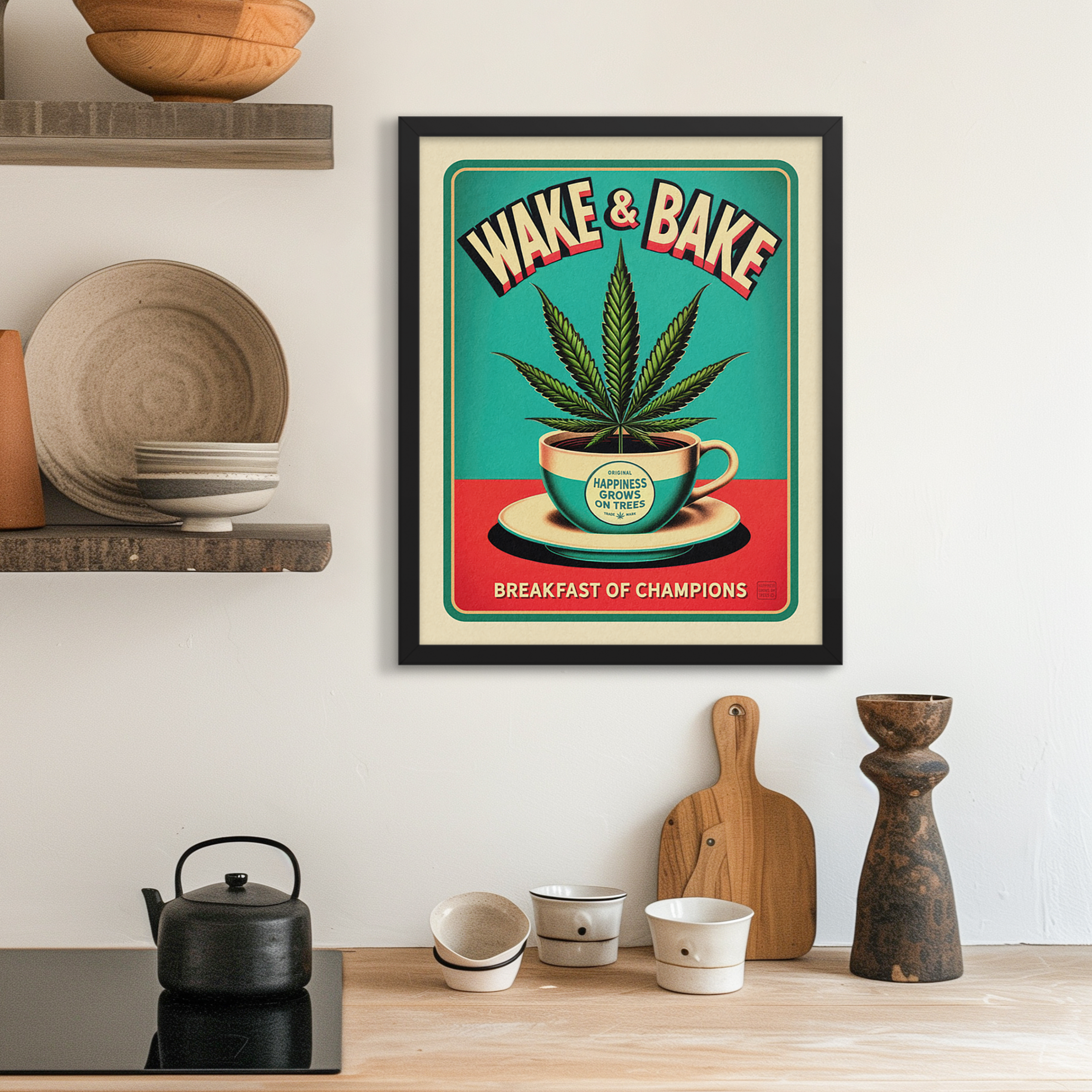 Wake & Bake Vintage Style Art Print