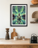 Northern Lights Vintage Style Art Print