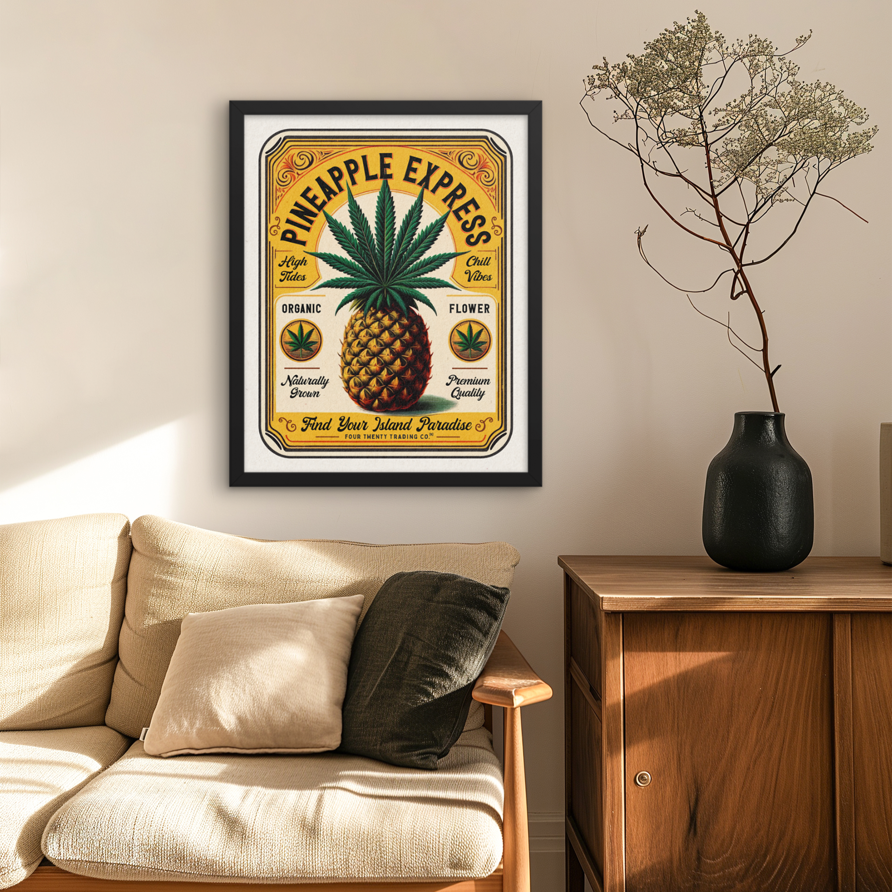 Pineapple Express Label Art Print