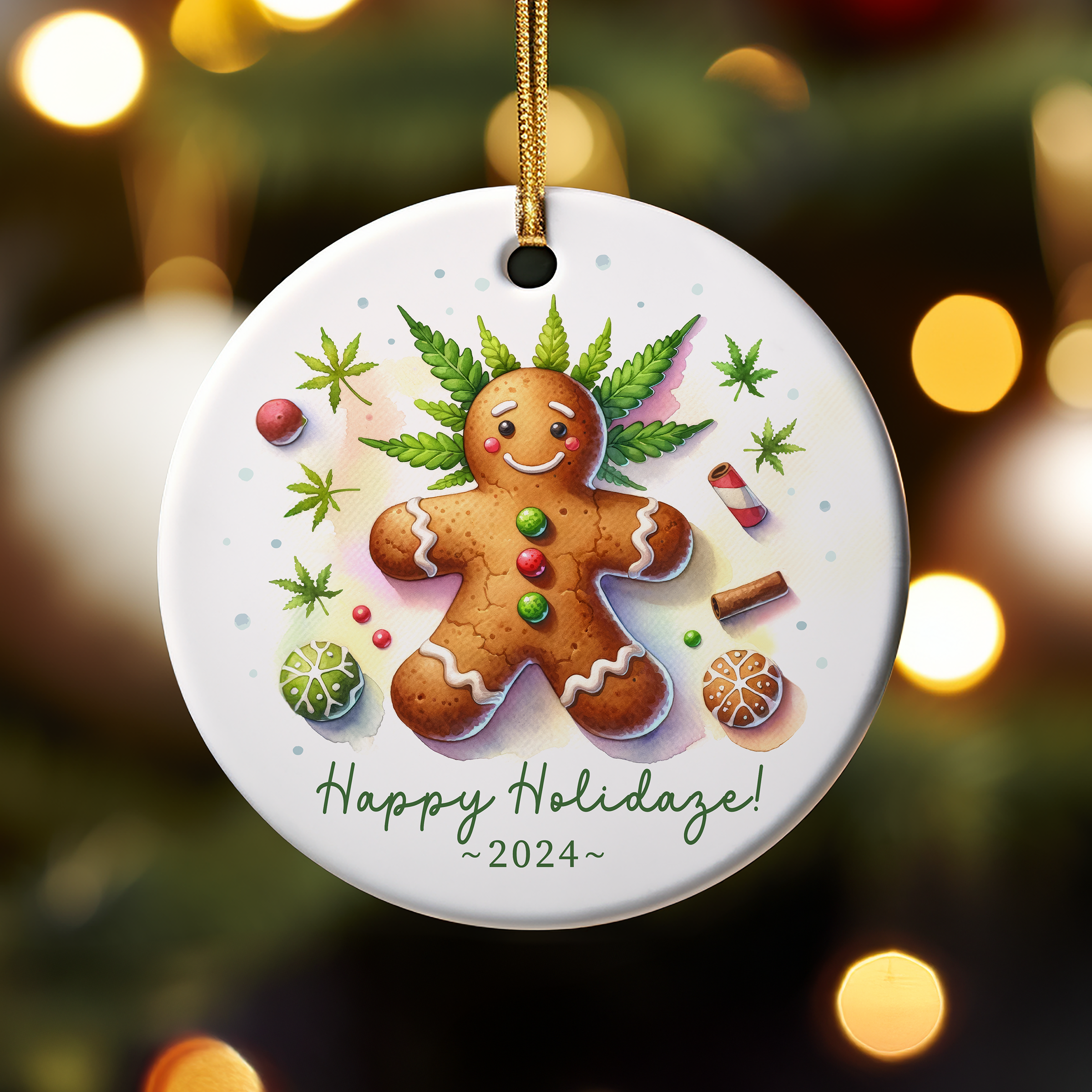 Happy Holidaze Gingerbread Man Christmas Ornament