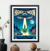 Higher Than the Moon Retro Art Print