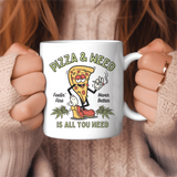 Pizza and Weed Retro Cannabis Coffee Mug