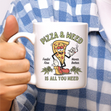 Pizza and Weed Retro Cannabis Coffee Mug