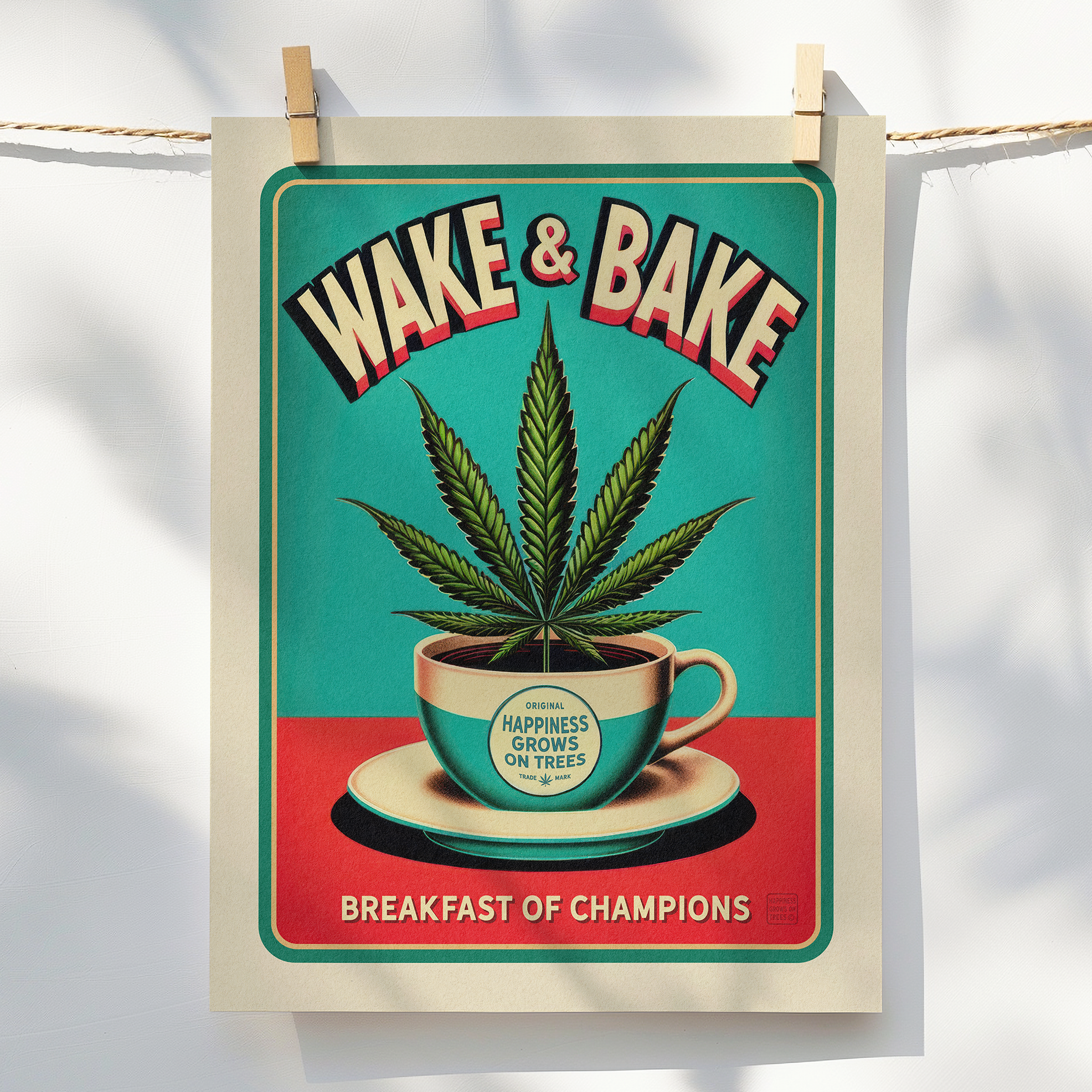 Wake & Bake Vintage Style Art Print