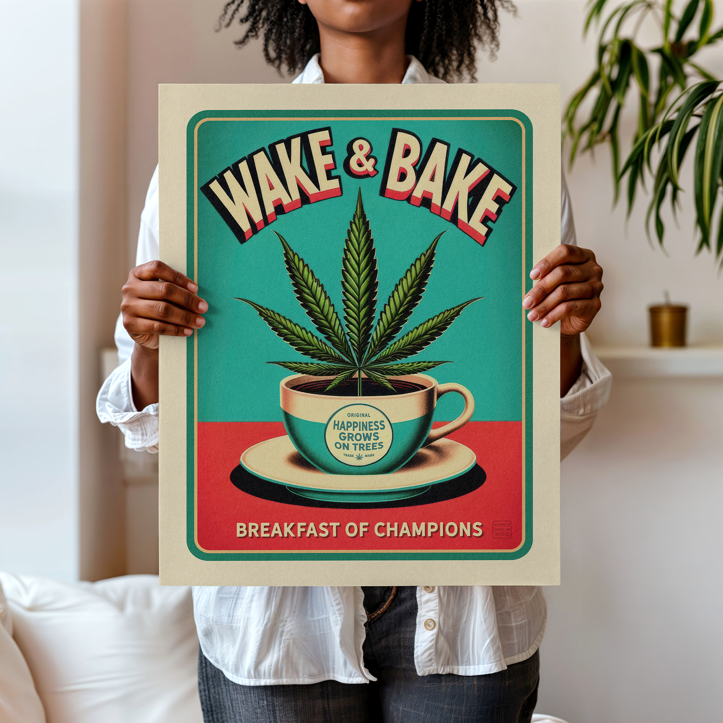 Wake & Bake Vintage Style Art Print