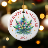 Weed Leaf Lights Christmas Ornament