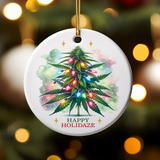 Happy Holidaze Weed Tree Christmas Ornament