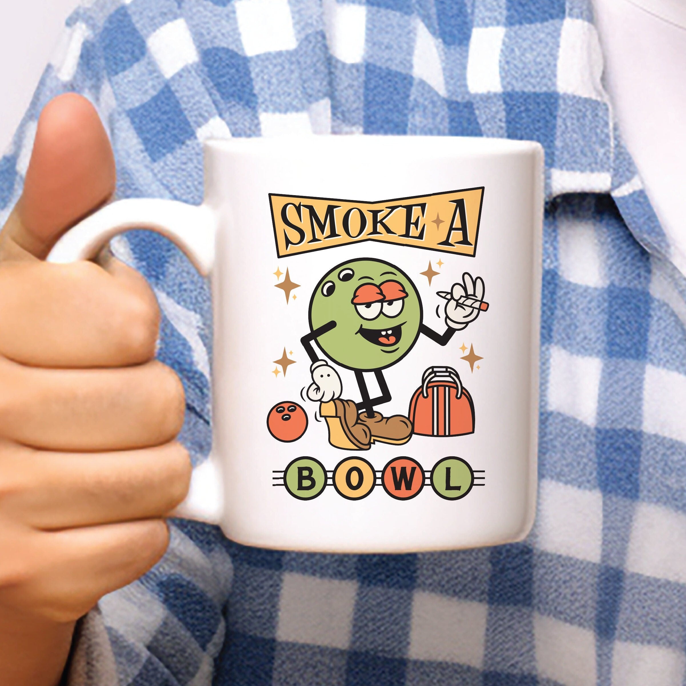 Smoke a Bowl Retro Cannabis Coffee Mug