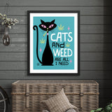 Cats and Weed Art Print