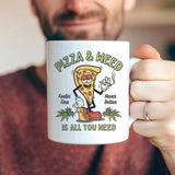 Pizza and Weed Retro Cannabis Coffee Mug