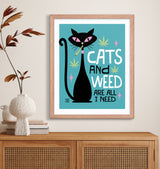 Cats and Weed Art Print